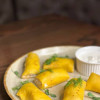 Тыквенные блинчики с курицей и сливочным сыром Бломанже